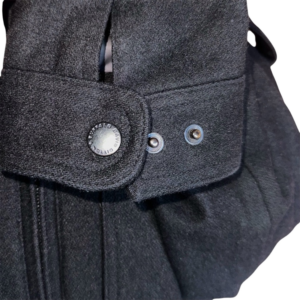 Buffalo David Bitton Wool Blend Black Military Jacket Heavy Duty Small Men’s - Picture 5 of 16